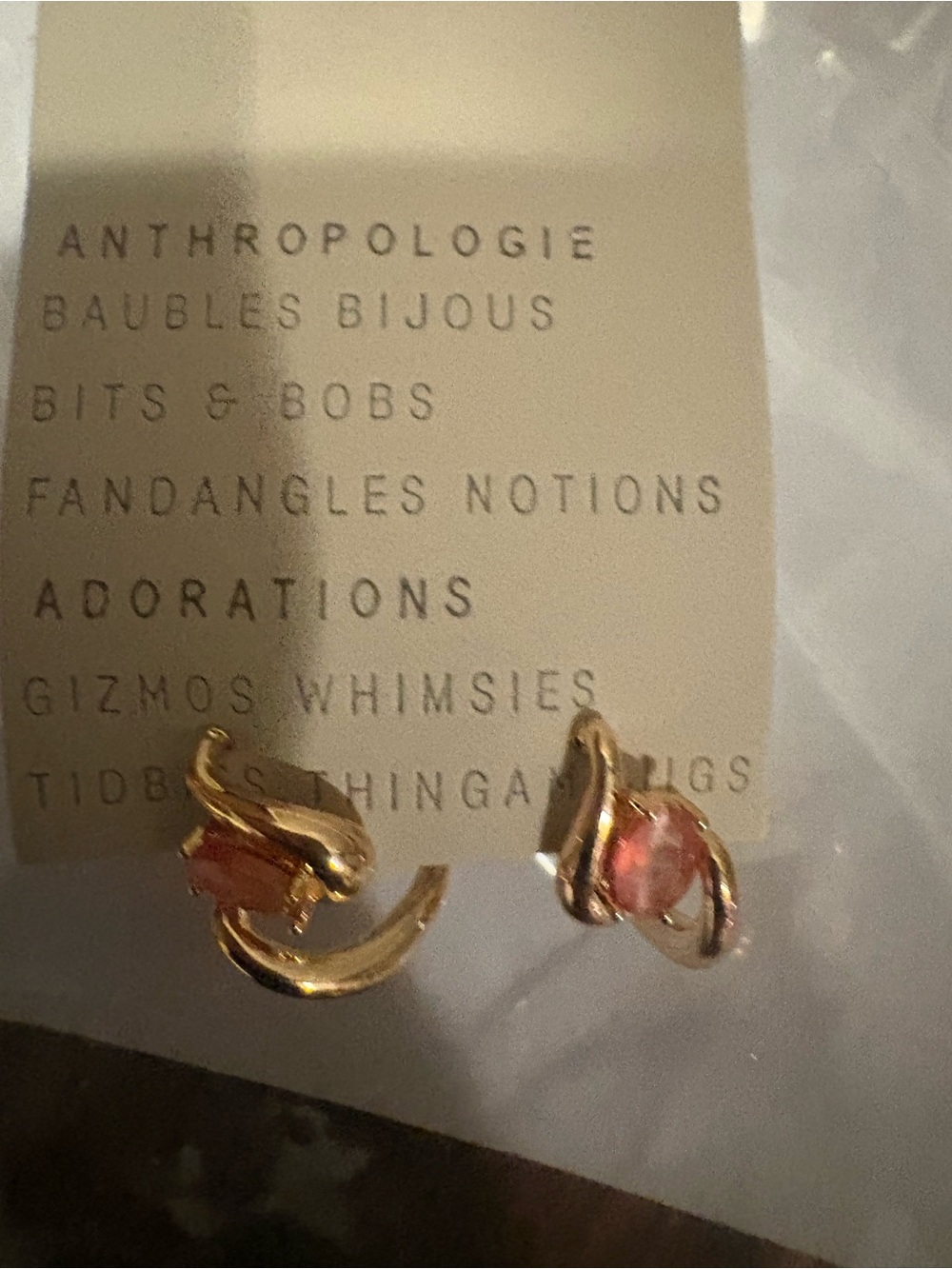 Anthropologie Delicate Stone Huggie Earrings - Picture 3 of 3